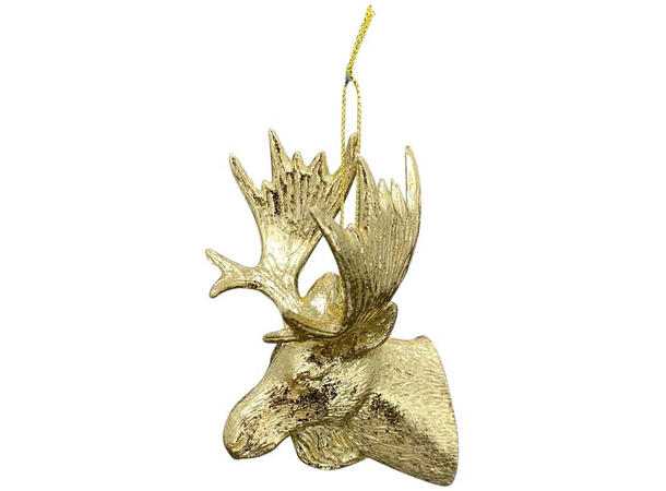 Reinsdyr henge gull plastikk 13x12,5cm Display med 54 stk. 9ass 