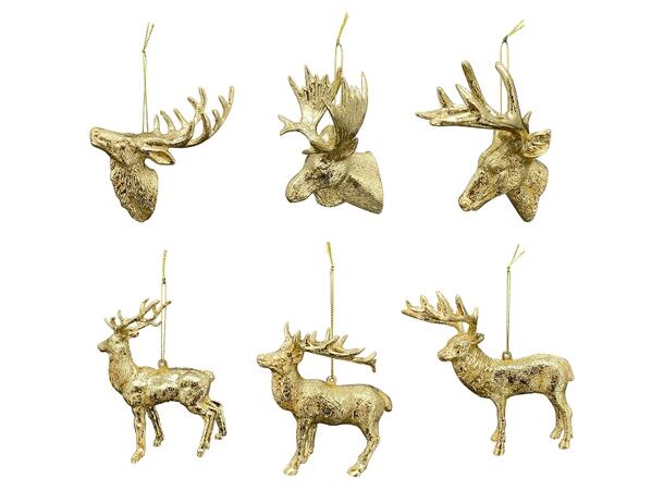 Reinsdyr henge gull plastikk 9ass Display 54 stk 13x12,5cm 