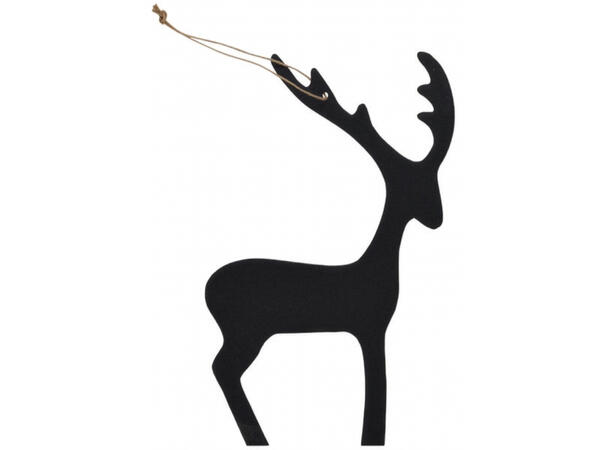 Reinsdyr henge sort metall 14,5x1x25cm Forpk 10stk 