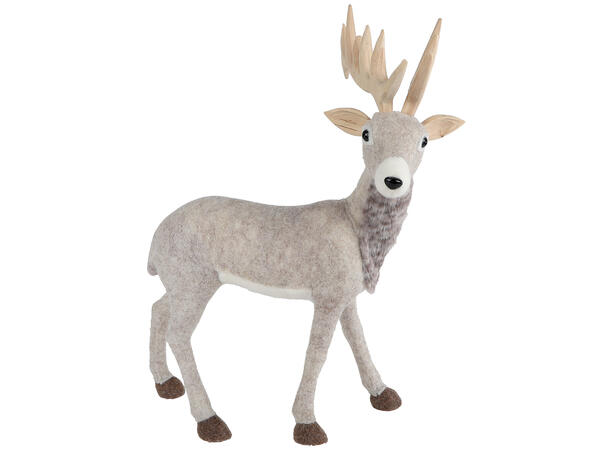 Reinsdyr stående beige tekstil 40x56cm 
