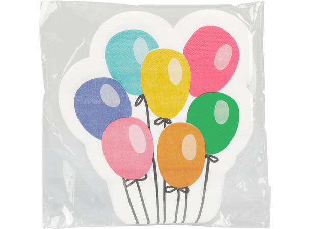Serviett Ballong 33x33 ass farger Forpk 40pk Lunsjserviett à 20stk 2-lags 