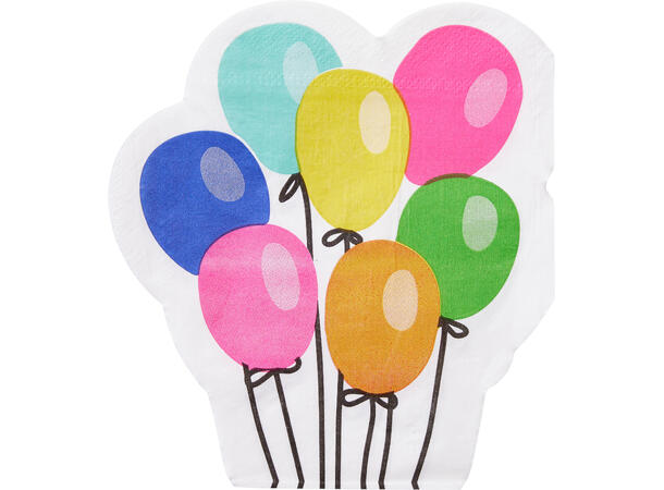 Serviett Ballong 33x33 ass farger Forpk 40pk Lunsjserviett à 20stk 2-lags 