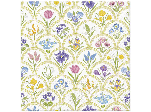 Serviett Hageblomster Lunsjserviett 20 stk 3-lags 33x33cm 