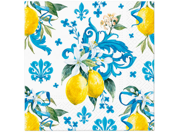 Serviett Sitroner fra Italia Lunsjserviett 20 stk 3-lags 33x33cm 