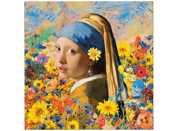 Serviett Vermeer's blomstereng Lunsjserviett 20 stk 3-lags 33x33cm 