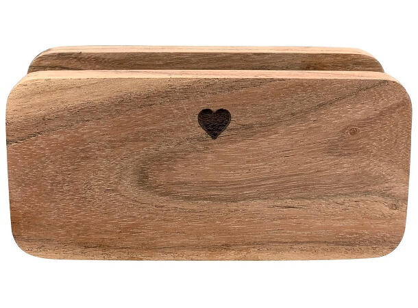 Serviettholder mangotre stående 15x5x8cm 