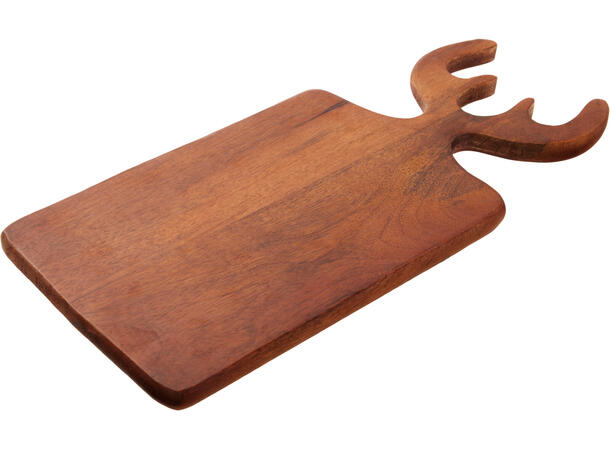 Skjærefjøl mørk mangotre m/gevir 40x18cm 