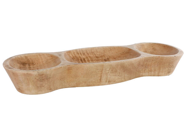 Skål 3-delt naturlig mangotre 38x12x5cm 