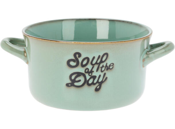 Skål Soup of the day 13,5x8cm 500ml 3ass Forpakning: 6stk Grå,grønn,blå keramikk 