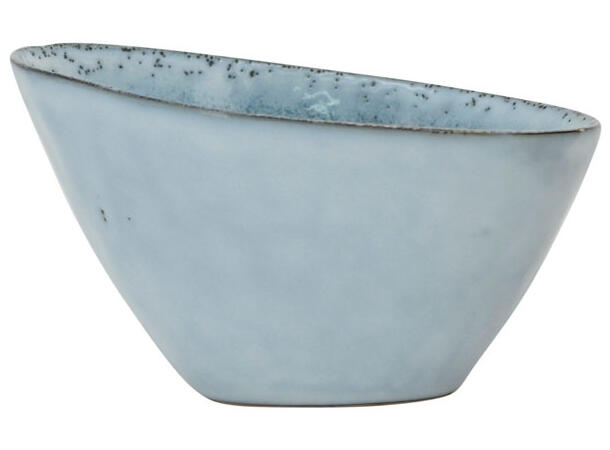Skål skrå gråblå keramikk 15x12,5x9cm Volum: 0,93 l. Oppvaskmaskin og mikro 