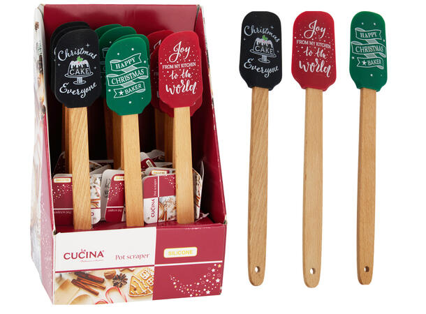 Slikkepott Jul silikon m/bøk 30cm 3ass Display 12stk 