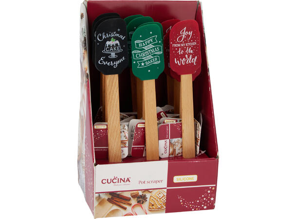 Slikkepott Jul silikon m/bøk 30cm 3ass Display 12stk 