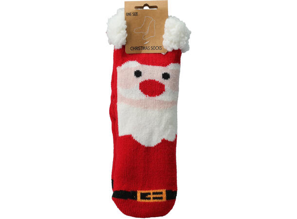 Sokk jul sherpafleece m/pels 6ass Forpk 12par One size 