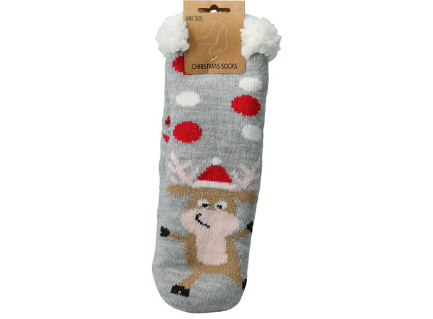 Sokk jul sherpafleece m/pels 6ass Forpk 12par One size 
