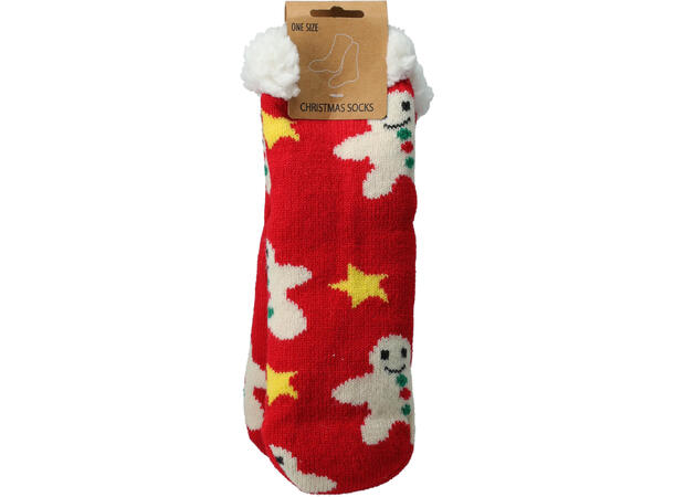 Sokk jul sherpafleece m/pels 6ass Forpk 12par One size 