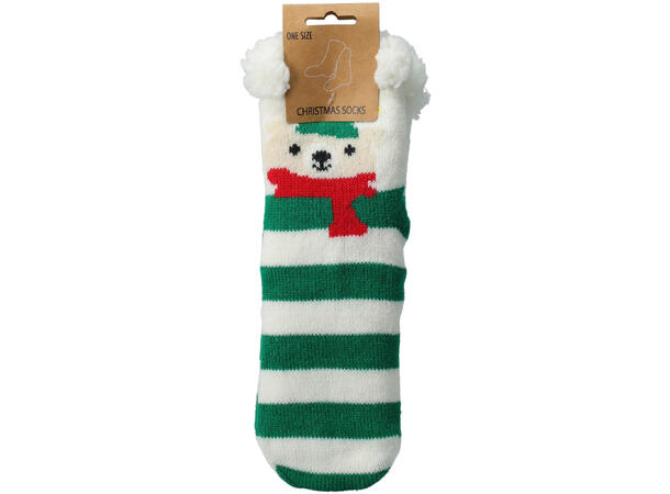 Sokk jul sherpafleece m/pels 6ass Forpk 12par One size 