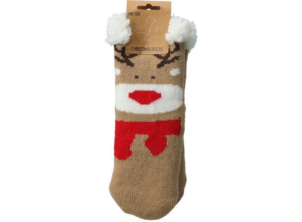 Sokk jul sherpafleece m/pels 6ass Forpk 12par One size 