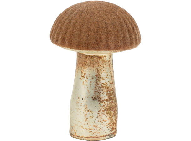 Sopp glass rust velurstoff 6,5x9,5cm 
