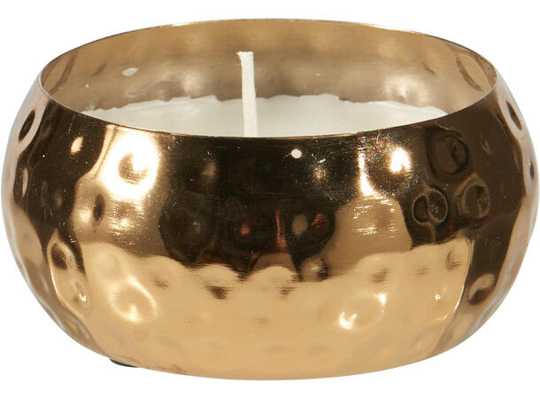 Stearinlys i krukke metall gull 9,5x5cm Brenntid 24t 