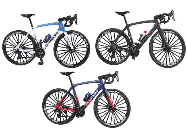 Sykkel racer hvit, blå, sort 20,5cm 3ass 