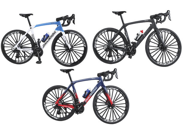 Sykkel racer hvit, blå, sort 20,5cm 3ass 