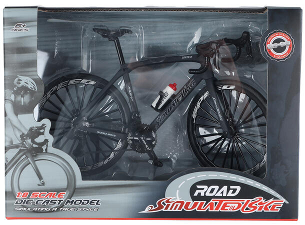 Sykkel racer hvit, blå, sort 20,5cm 3ass 