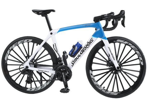 Sykkel racer hvit, blå, sort 20,5cm 3ass 