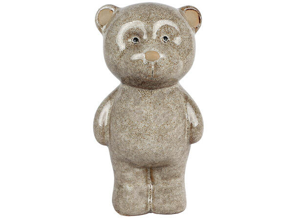 Teddybjørn beige keramikk h:14/11cm 2ass Forpk 12stk 