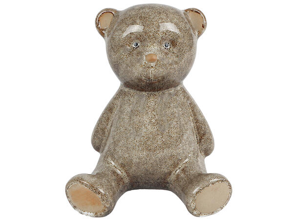 Teddybjørn beige keramikk h:14/11cm 2ass 