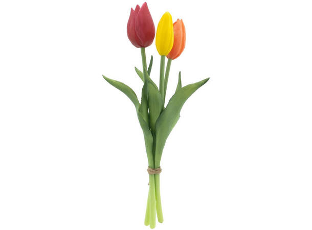Tulipan bukett rød gul orange 25cm 