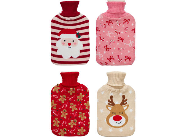 Varmeflaske julemotiv 33x19cm 4ass Forpk 12stk Vekt 435gram 