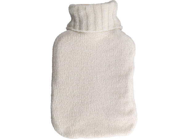 Varmeflaske strikket 32x20cm 4ass 1,75 L Offwhite, rosa, grå, brun polyester 