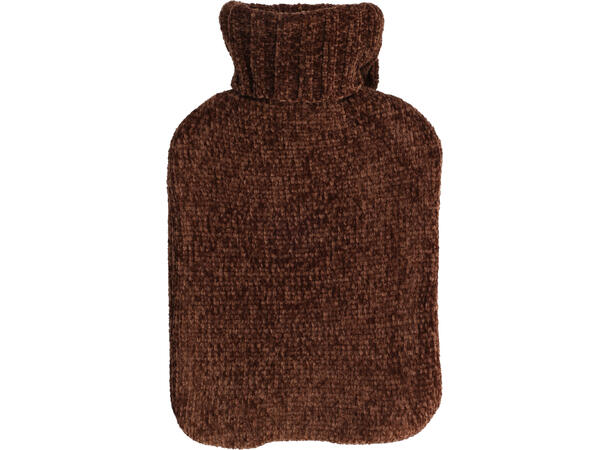 Varmeflaske strikket 32x20cm 4ass 1,75 L Offwhite, rosa, grå, brun polyester 