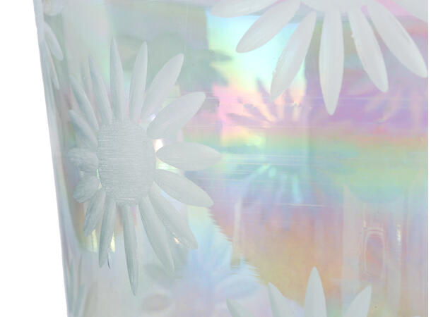Vase blomstret glass 18x18x41cm 