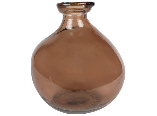 Vase brunt glass 16,5x16,5x18cm Forpk 6stk Resirkulert 