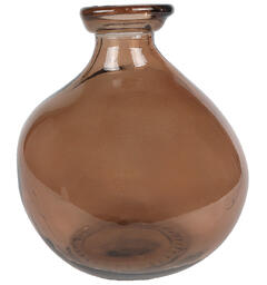 Vase brunt glass 16,5x16,5x18cm Forpk 6stk Resirkulert