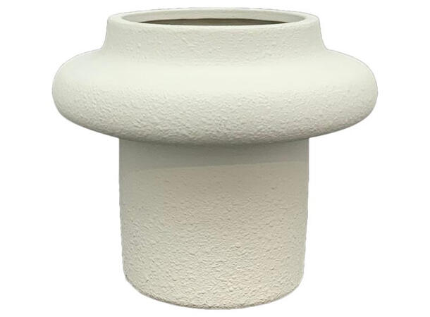 Vase hvit keramikk 26x21,5cm 