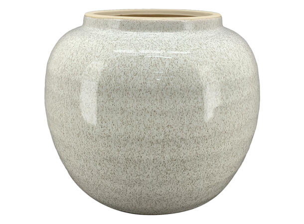 Vase krem keramikk 24,5x24,5x19cm Forpk 2stk 