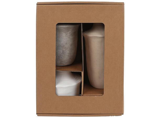 Vase lys brun/grå/hvit keramikk s/3 Eske: 10x10x24cm 