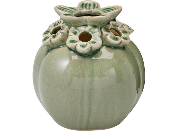 Vase med blomsterhull 17cm 3ass Porselen 
