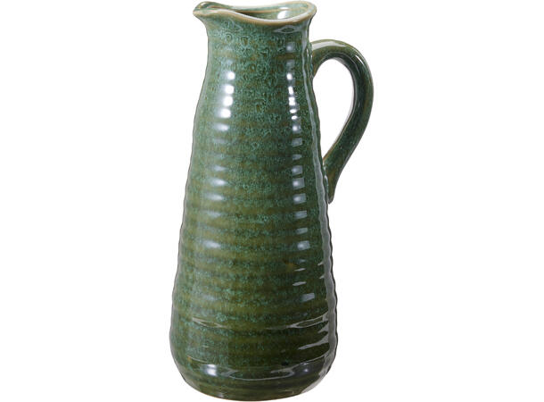 Vase med hank keramikk 12,5x24cm 3ass 