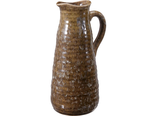 Vase med hank keramikk 12,5x24cm 3ass 