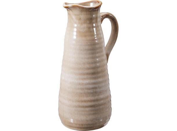 Vase med hank keramikk 12,5x24cm 3ass 