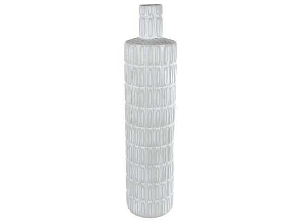 Vase metall mønstret krem 16,5x68,5cm 
