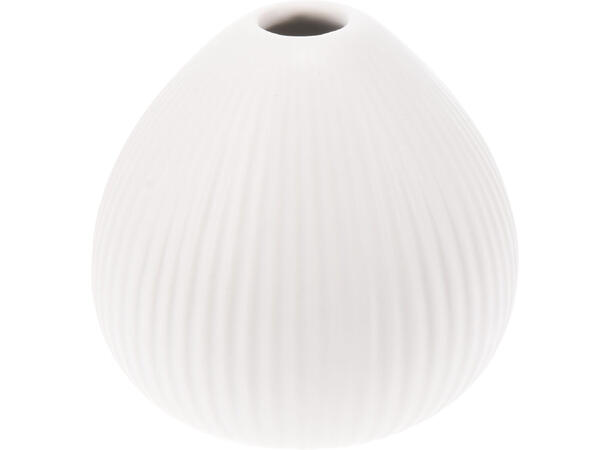 Vase rund stripet keramikk 10x10cm 5ass Forpk: 5stk Hvit,grå,grønn,brun,krem 