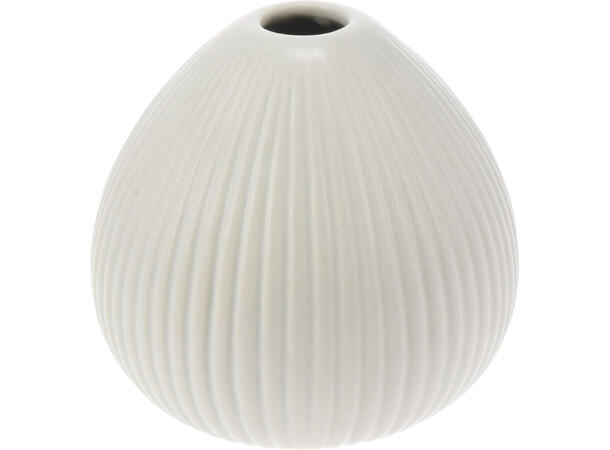 Vase rund stripet keramikk 10x10cm 5ass Forpk: 5stk Hvit,grå,grønn,brun,krem 