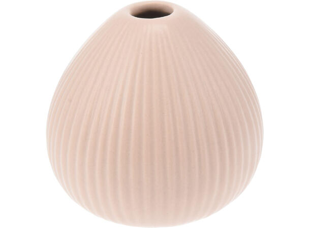 Vase rund stripet keramikk 10x10cm 5ass Forpk: 5stk Hvit,grå,grønn,brun,krem 