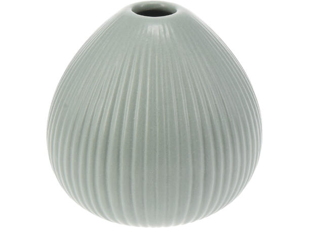 Vase rund stripet keramikk 10x10cm 5ass Forpk: 5stk Hvit,grå,grønn,brun,krem 