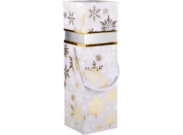 Vinboks jul 10x10x32,5cm 4ass Rød grønn hvit sort 