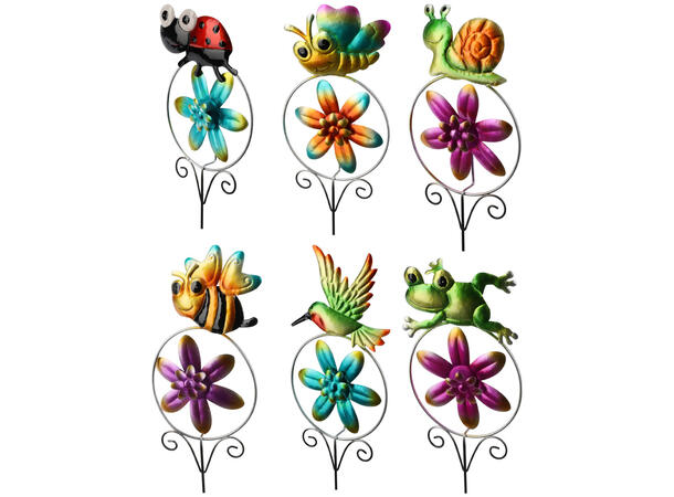 Vindmølle på pinne insekt 11x60cm 6ass Display med 24stk 